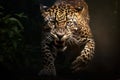Imposing Jaguar coming. Generate Ai