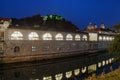 The imposing Ljubljana Castle dominating the city skyline Royalty Free Stock Photo