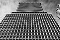 New York Skyscraper Frontage - Imposing Edifice Landscape Orientation in black and white