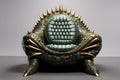 Imposing Reptilian ruler armchair. Generate Ai