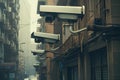 Imposing Security camera building. Generate Ai