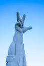 Imposing statue of Sheikh Mohammed standing tall in Dubai, United Arab Emirates, Middle East, Asia