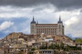 Imposing view of the Alcazar of Toledo, Castilla la Mancha, Spain Royalty Free Stock Photo