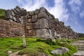 The imposing walls that characterize the Inca Archaeological Park of Sacsayhuaman in Cusco in Peru