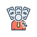 Color illustration icon for Imposition, attribution and allegation Royalty Free Stock Photo
