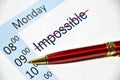 Impossible in the agenda Royalty Free Stock Photo