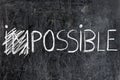 Impossible Becomes Possible on Chalkboard Royalty Free Stock Photo