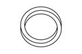 Impossible circle shape. Line optical line symbol. Outline mobius strip. Infinite loop object. Abstract unreal geometric