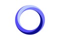 Impossible circle shape. Purple blue optical line symbol. Twisted mobius strip. Infinite loop object. Abstract unreal
