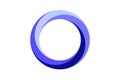 Impossible circle shape. Purple blue optical line symbol. Twisted mobius strip. Infinite loop object. Abstract unreal