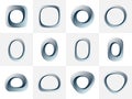 Impossible circle shapes. Collection of optical illusions Mobius circle, oval, square, rectangle and other objects. Endless