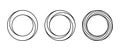 Impossible circle shapes set. Line optical illusion rings. Outline mobius strips. Infinite loop. Abstract unreal