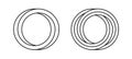 Impossible circle shapes set. Line optical symbols. Outline mobius strips. Infinite loop objects. Abstract unreal Royalty Free Stock Photo