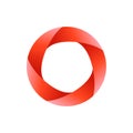 Impossible circle sign. Abstract logo design. Impossible object. Symbol for logo template. Vector illustration
