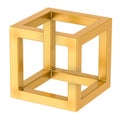 Impossible cube optical illusion. 3D rendering Royalty Free Stock Photo