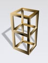 Impossible cube optical illusion. Royalty Free Stock Photo