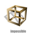 Impossible cube optical illusion. Royalty Free Stock Photo