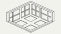Impossible Cube Room, Optical Illusion and Mind Puzzle, vector design Generative AI Royalty Free Stock Photo
