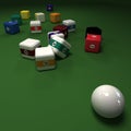 Impossible cubic billiard game Royalty Free Stock Photo