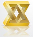 Impossible Figure Golden Icon Sign, Infinity Concept, Abstract V