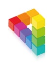 Impossible Figure Optical Illusion Colored Cubes Royalty Free Stock Photo