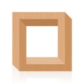 Impossible Figure Optical Illusion Wooden Frame