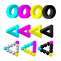Impossible figures CMYK Royalty Free Stock Photo