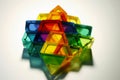 An impossible geometric puzzle made of glass created with generative AI technology