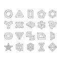 impossible geometric shape icons set vector