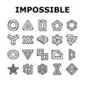 impossible geometric shape icons set vector