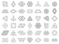 Impossible geometric shapes. Paradox geometry line figures, unexpanded, impossible geometry vector symbols set. Optical