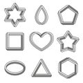 Impossible geometric shapes set. Line art