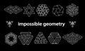 Impossible geometry symbols vector set.