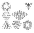 Impossible geometry symbols vector set.