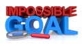 Impossible goal word on white