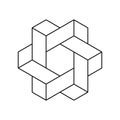 Impossible hexagon line icon. Business logo design template.