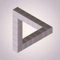 Impossible Looped Triangle Illusion Made with Cubes. 3d Rendering