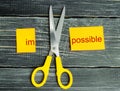 Impossible Is Possible Concept. card with the text impossible, s Royalty Free Stock Photo