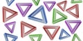 Impossible seamless triangle background. Optical visual illusion. Triangular Infinite loop symbol. Colorful unreal geometric form Royalty Free Stock Photo