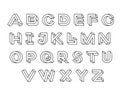 Impossible shape font design, alphabet letters and numbers vector illustration. Royalty Free Stock Photo