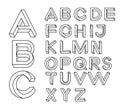 Impossible shape font. Memphis style letters.