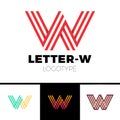 Impossible shape Letter W Logo design template Linear. Type Character Symbol Monogram Logotype Labyrinth concept.