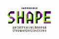 Impossible shape style font Royalty Free Stock Photo