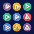 Impossible shapes, optical illusion objects vector symbols Royalty Free Stock Photo