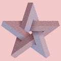 Impossible star with Black Dots. Impossible star on pink background. Unreal geometrical symbol for Your Business project. Vector