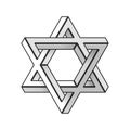 Impossible star of David. Vector Royalty Free Stock Photo
