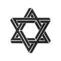 Impossible star of David. Vector Royalty Free Stock Photo