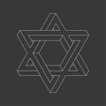 Impossible star of David. Vector Illustrstion Royalty Free Stock Photo