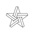 Impossible star outline. Optical illusion geometric shape.