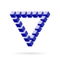 Impossible Triangle Of Cube Blocks Over White